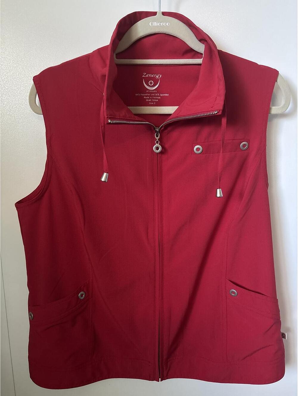 NWOT Chico’s Women’s Red Vest, Size 2 (12/L)